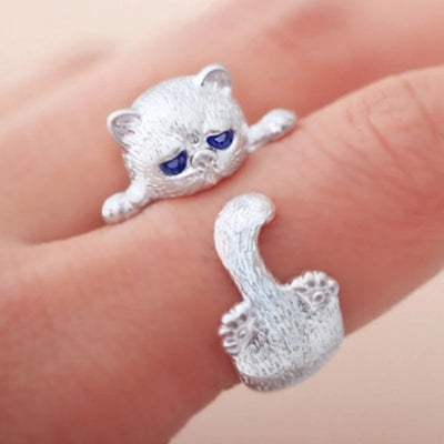925 Sterling Silber Verstellbarer Kitty Ring